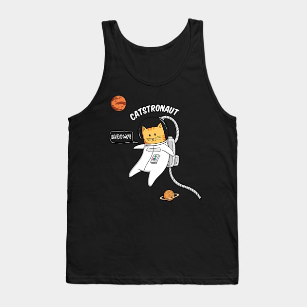 Catstronaut Tank Top by white.ink